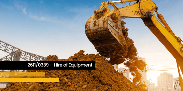 Award of Contract: 2611/0339 – Hire of Equipment